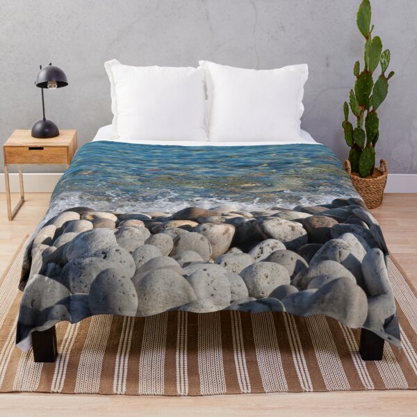Item preview, Blue Green Water splashing on Rock Beach Photograph designed and sold by MoClan-Graphics.