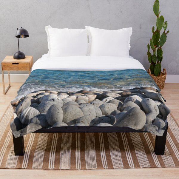Item preview, Blue Green Water splashing on Rock Beach Photograph designed and sold by MoClan-Graphics.