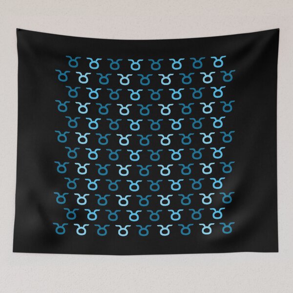 Item preview, Taurus man blue sign, astrology zodiac symbol black background designed and sold by Stéphane  Thirion.