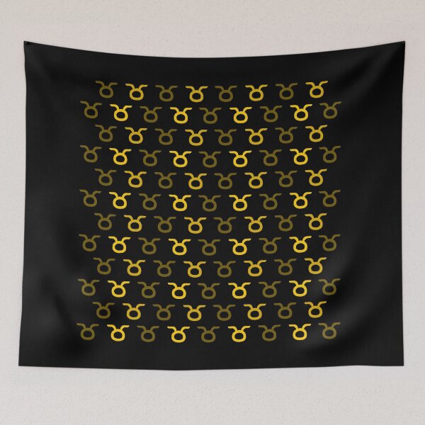 Item preview, Golden yellow taurus sign, astrology zodiac symbol black background designed and sold by Stéphane  Thirion.