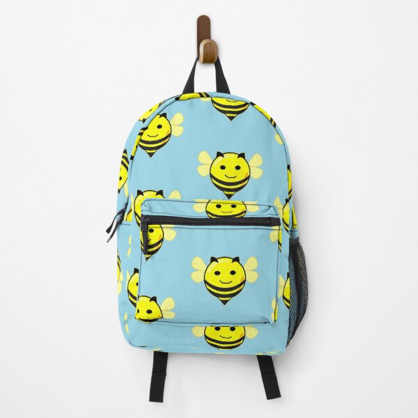 Item preview, Happy bee blue background designed and sold by tetibright.