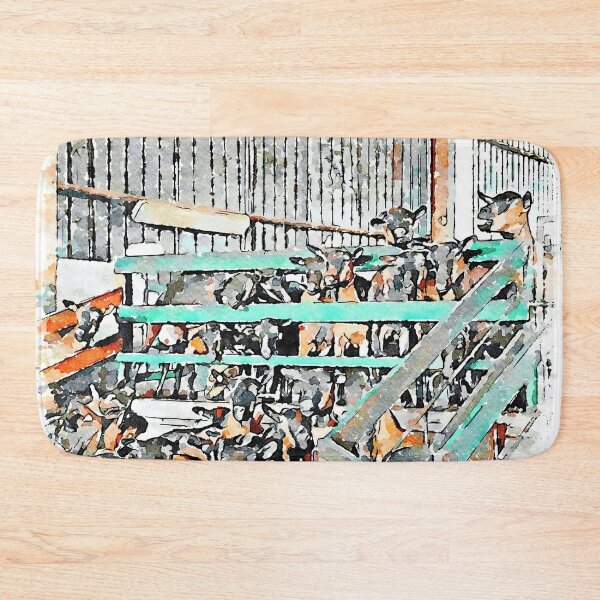 Item preview, Goats facing the green fence designed and sold by Giuseppe Cocco.
