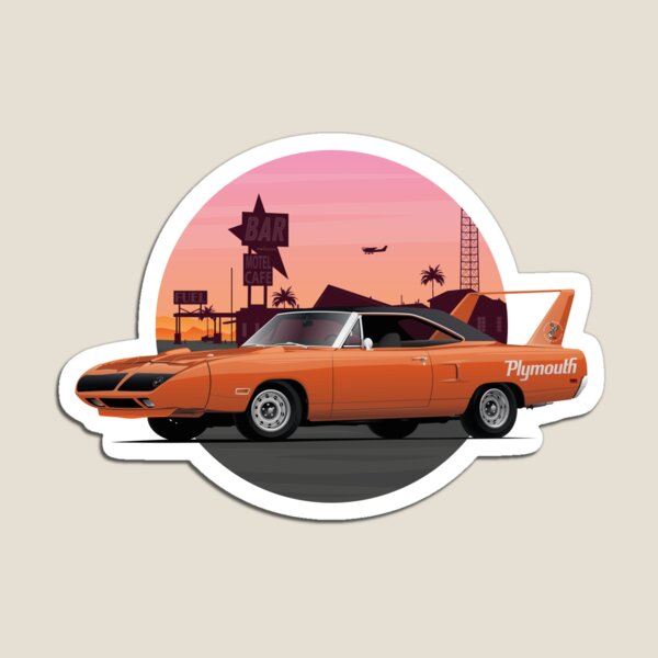 Plymouth road runner superbird orange Magnet for Sale by OlegNaches