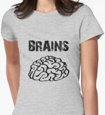 BRAINS by Zombie Ghetto Women's Fitted T-Shirt