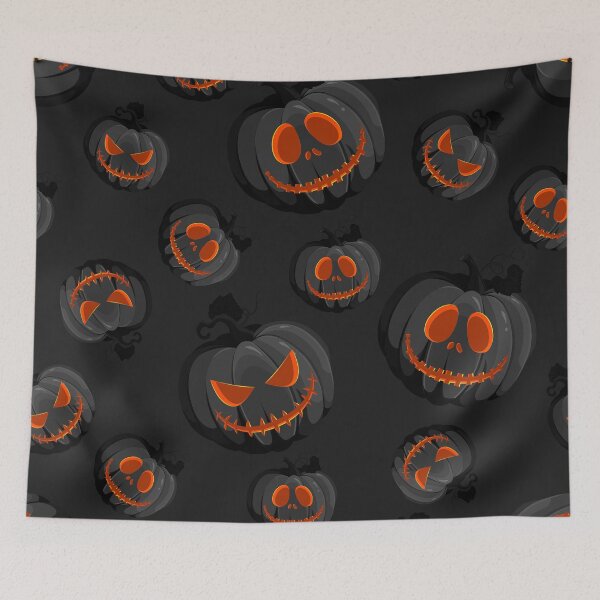 Artikelvorschau, Spooky Halloween Pumpkin Seamless Repeat Pattern entworfen und verkauft von JaneApril.