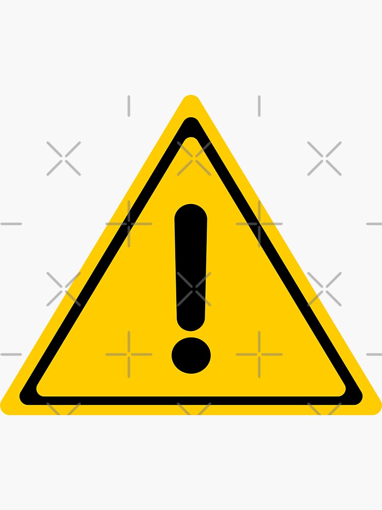 "General Warning Sign black background" Sticker for Sale by LeenDesign Redbubble