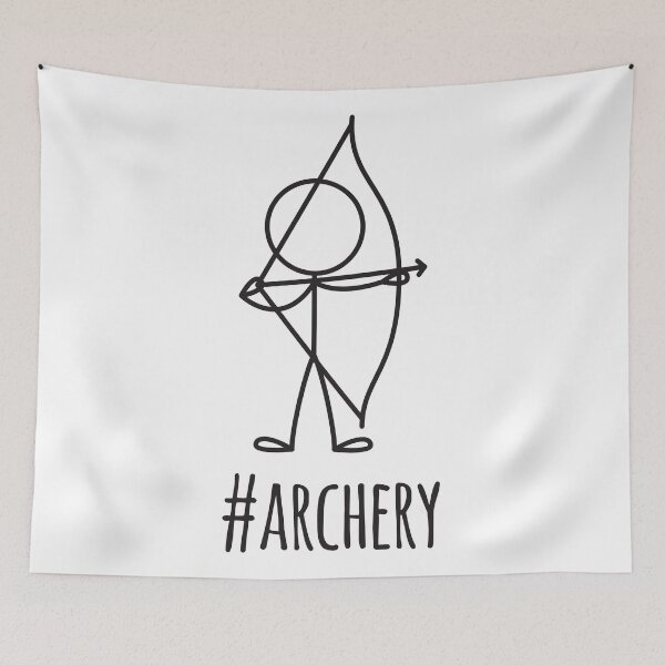 Item preview, Hashtag Archery, With Stick Figure Shooting Bow And Arrow designed and sold by 4AllTimes.