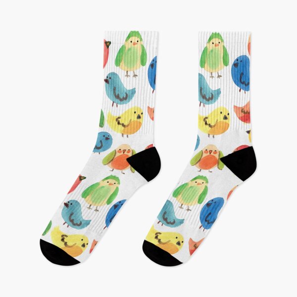 Item preview, Rainbow Watercolor Birds (pattern) designed and sold by vonplatypus.