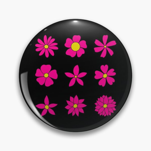 Item preview, Bib Flowers Pack in Classic Bright Pink on Black designed and sold by CottoVerdi.