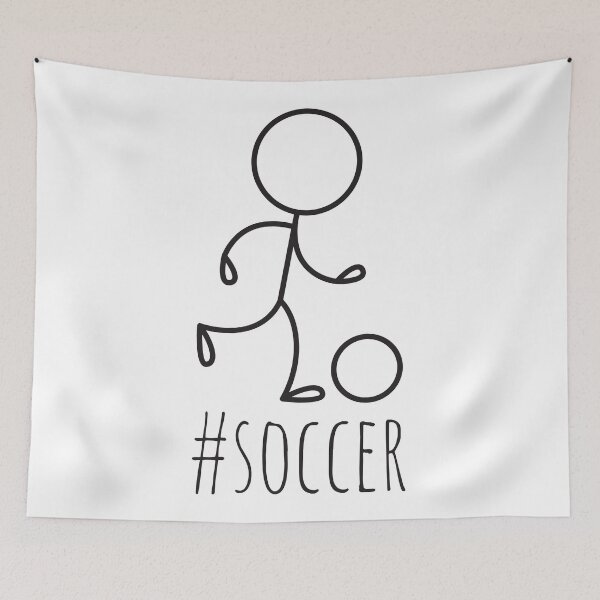 Item preview, Hashtag Soccer, With Stick Figure Kicking Soccer Ball designed and sold by 4AllTimes.