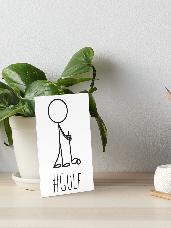 Hashtag Golf, With Stick Figure Holding Golf Club