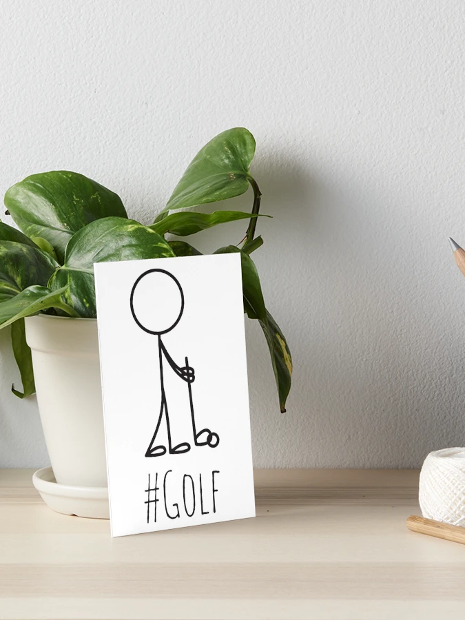 Hashtag Golf, With Stick Figure Holding Golf Club