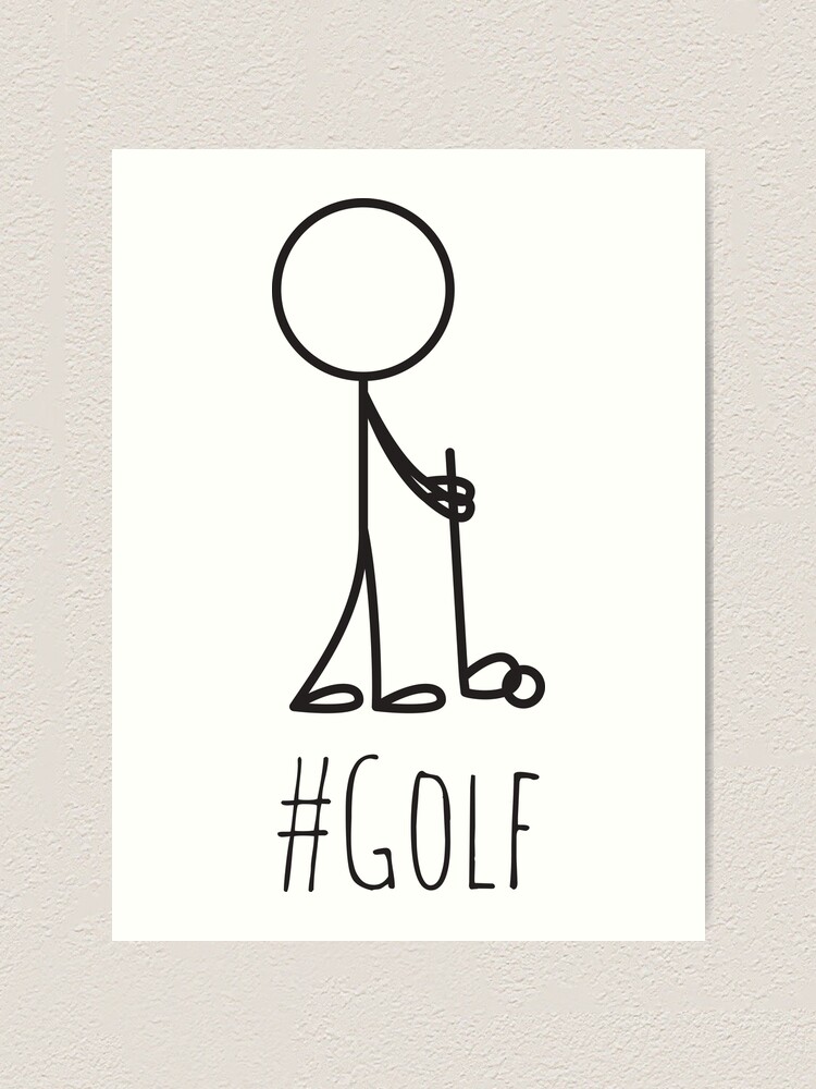Hashtag Golf, With Stick Figure Holding Golf Club