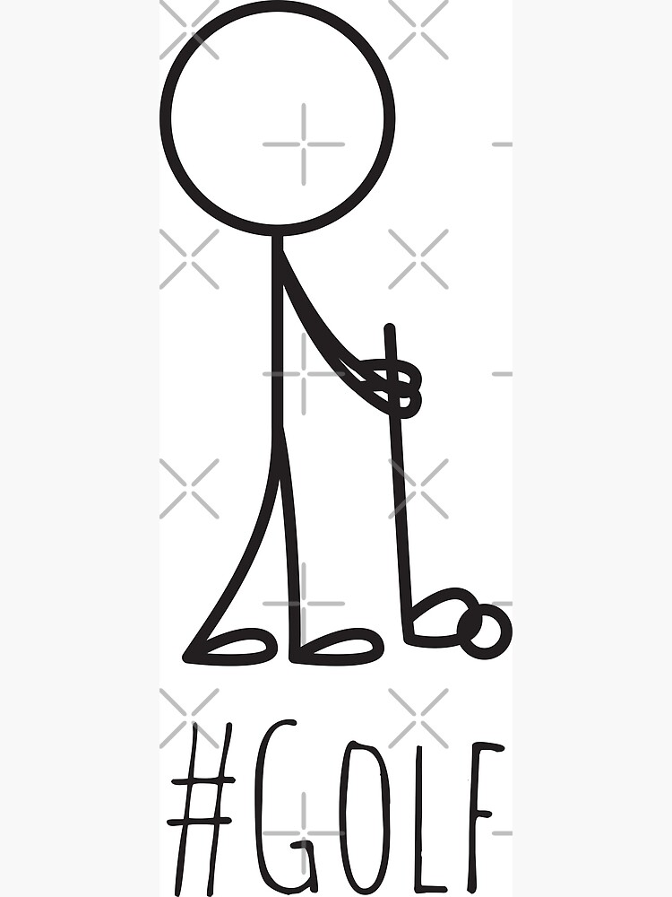 Hashtag Golf, With Stick Figure Holding Golf Club