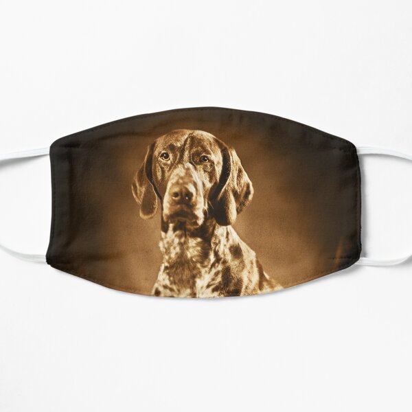 German shorthaired pointer vintage portrait Flat Mask