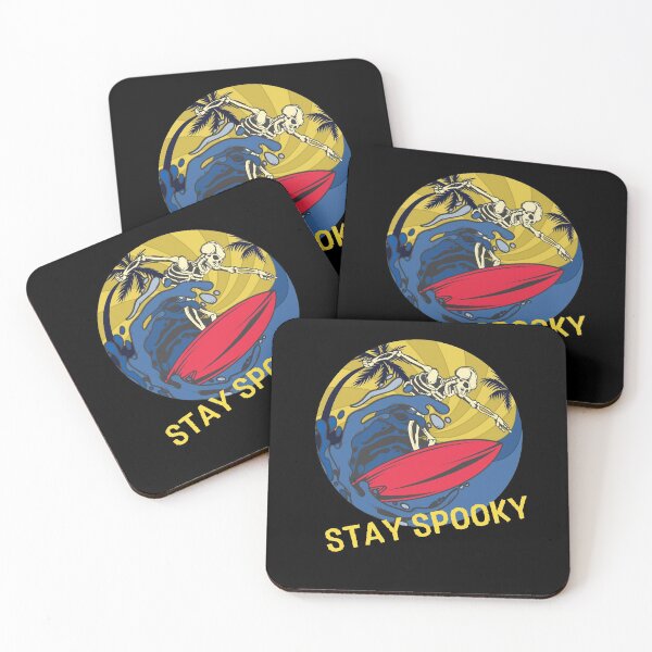 Item preview, Retro Sunset Halloween Spooky Surfing Skeleton  designed and sold by Krafty  Arts Studio.