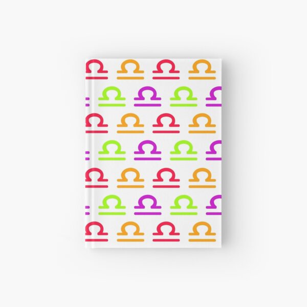 Multicolored Libra sign, astrology zodiac symbol white background Hardcover Journal