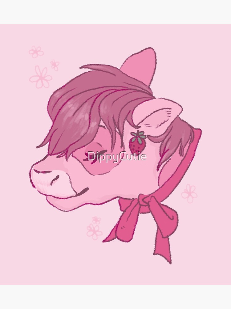 strawberry cow flowers Poster for Sale by DippyCutie