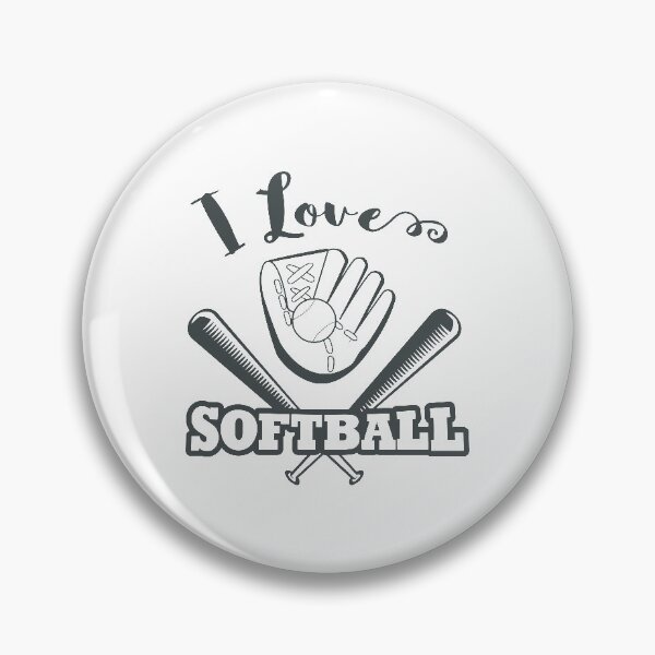 Item preview, I Love Softball, With Softball Glove And Bat designed and sold by 4AllTimes.