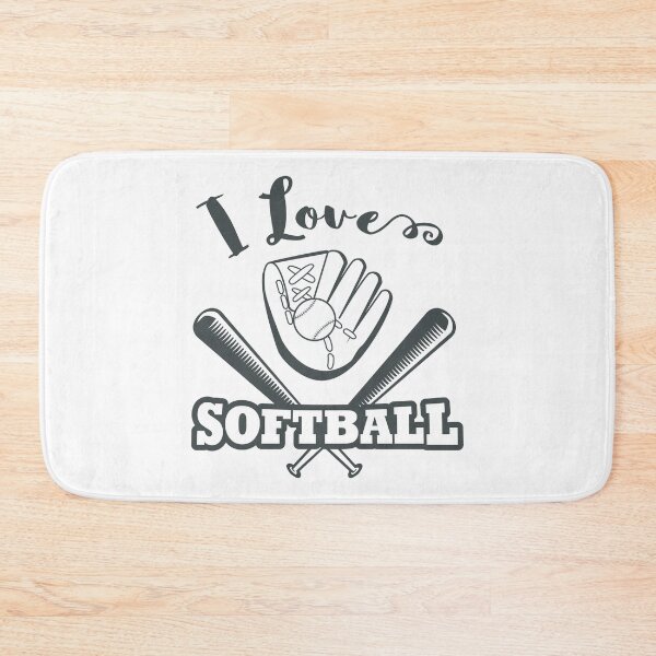 Item preview, I Love Softball, With Softball Glove And Bat designed and sold by 4AllTimes.
