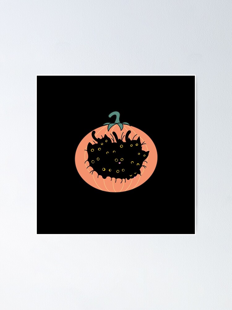 Black Kittens In A Pumpkin Cat Bed Poster For Sale By EvaThings Black Kittens In A Pumpkin Cat Bed Poster For Sale By EvaThings