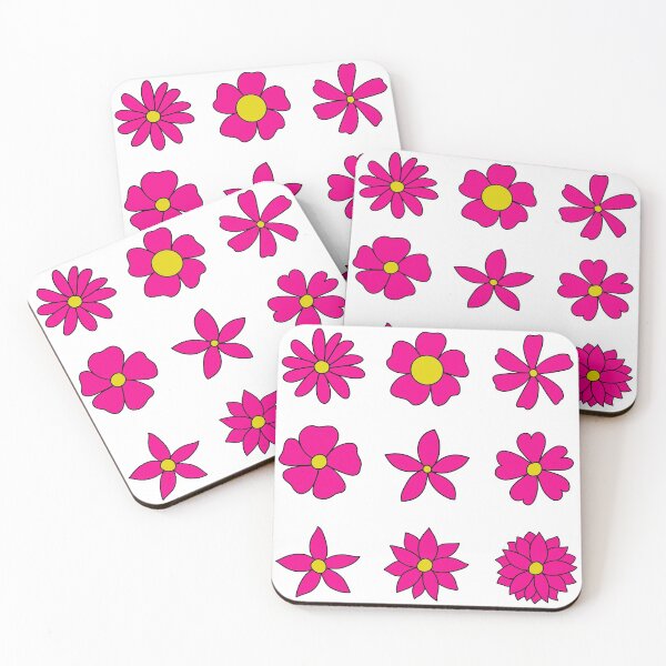 Item preview, Bib Flowers Pack in Classic Bright Pink on White designed and sold by CottoVerdi.