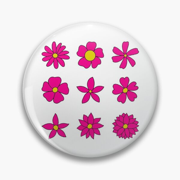 Item preview, Bib Flowers Pack in Classic Bright Pink on White designed and sold by CottoVerdi.