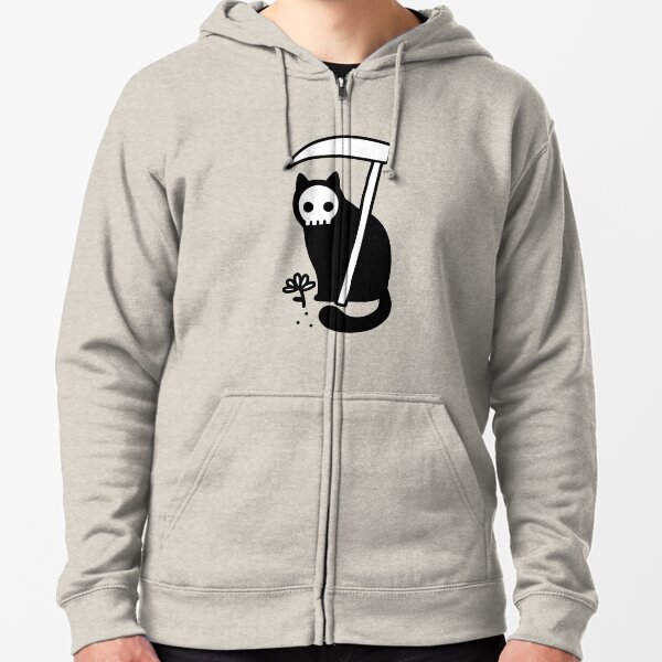 Grim Kitty Zipped Hoodie