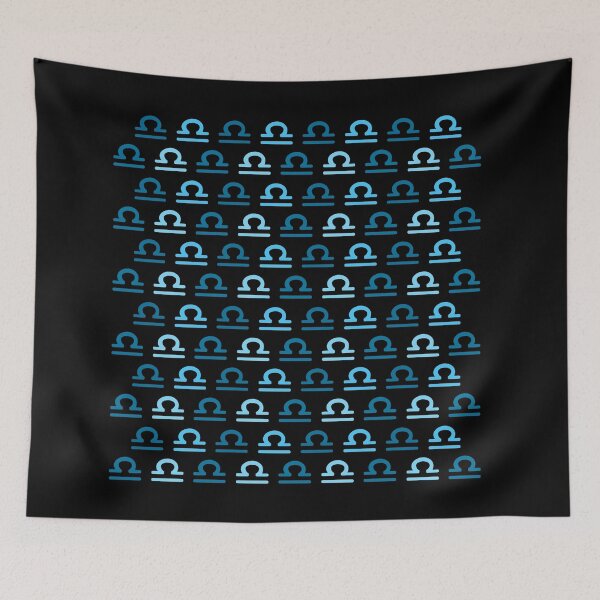 Item preview, Libra blue man sign, astrology zodiac symbol black background designed and sold by Stéphane  Thirion.