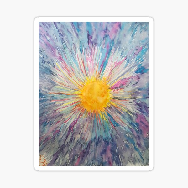 Space Daisy Watercolor Design by Sarah Jane Garlits Sticker