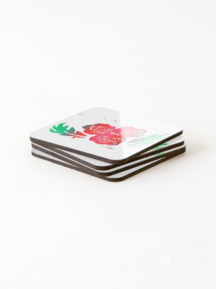 Thumbnail 4 of 5, Coasters (Set of 4), Ombre Roses designed and sold by GworksofArt.