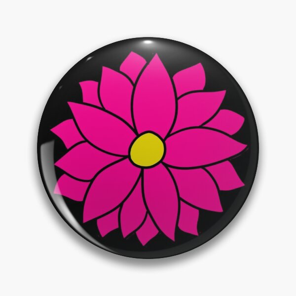 Item preview, Bib Flower in Classic Bright Pink on Black designed and sold by CottoVerdi.