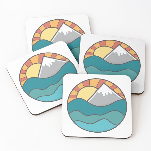 Item preview, Aesthetic colors circular mountain sunshine picture designed and sold by Chibimallo.