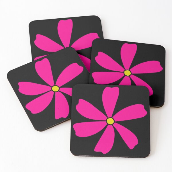 Item preview, Bib Flower in Classic Bright Pink on Black designed and sold by CottoVerdi.