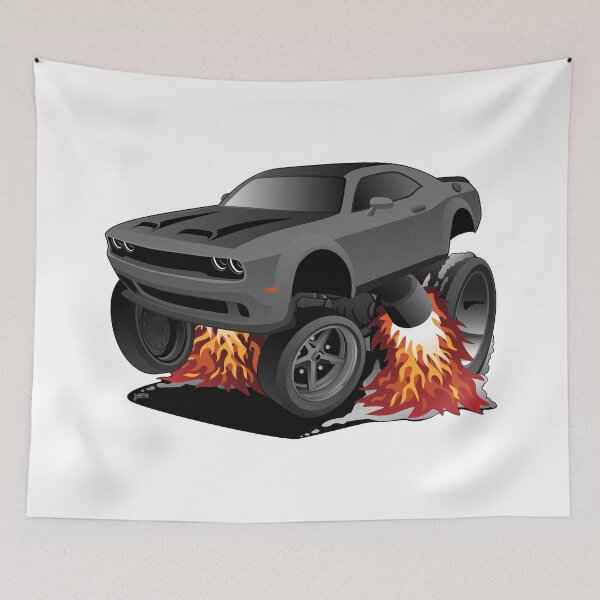 Item preview, Modern American Muscle Car Cartoon Illustration designed and sold by hobrath.