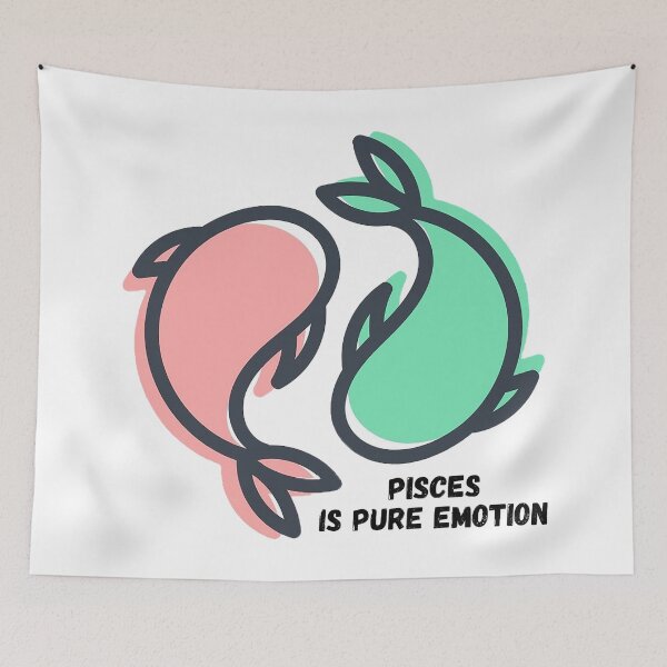 Item preview, Pisces sign pink and turquoise quote astrology designed and sold by Adri Graterol.