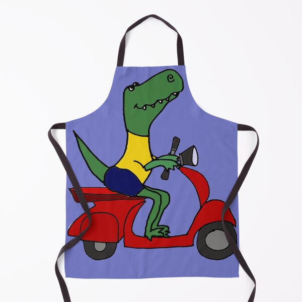Artikelvorschau, Lustiger T-Rex Dinosaurier, der roten Motorroller reitet entworfen und verkauft von Nature's Fancy.
