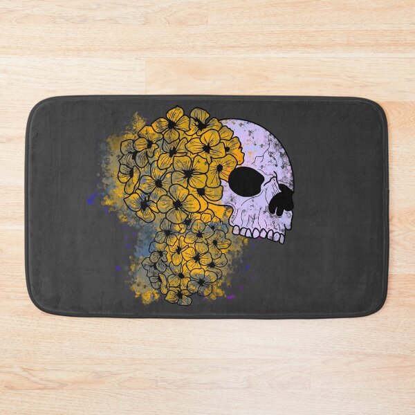 Item preview, Yellow and golden skull and hydrangeas designed and sold by BV-creas.
