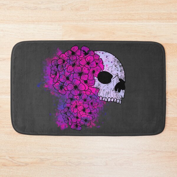 Item preview, Purple and pink skull and hydrangeas designed and sold by BV-creas.
