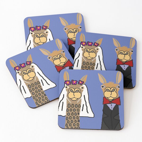 Item preview, Funny Llama Bride and Groom Wedding Cartoon designed and sold by Nature's Fancy.