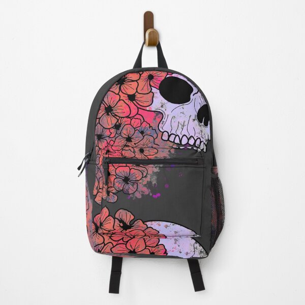Item preview, Skull and salmon-colored hydrangeas designed and sold by BV-creas.