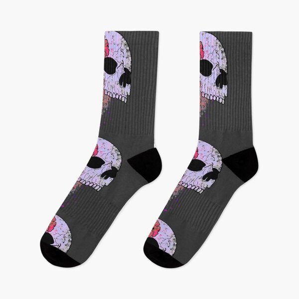 Item preview, Skull and salmon-colored hydrangeas designed and sold by BV-creas.