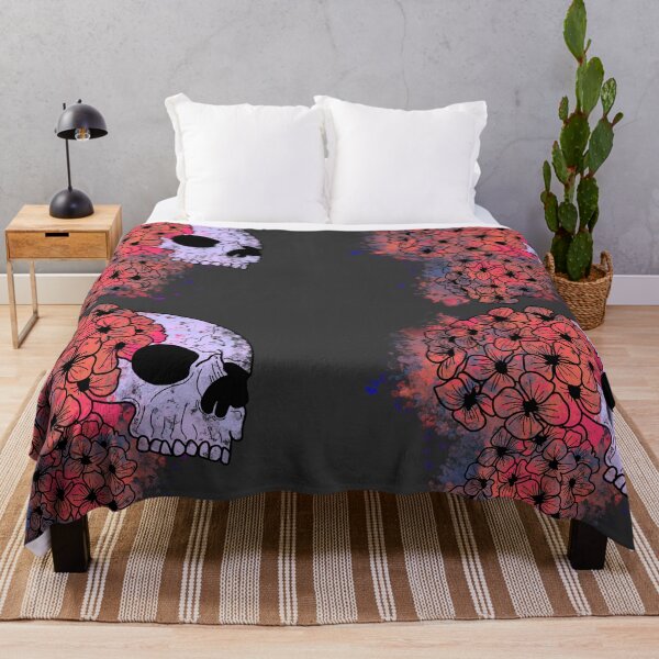 Item preview, Skull and salmon-colored hydrangeas designed and sold by BV-creas.