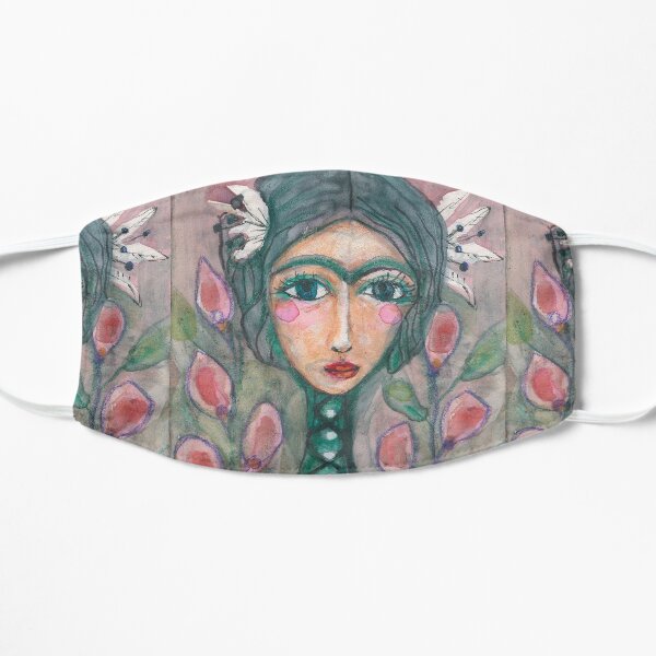 Frida Kahlo with Turquoise Unibrow Mask