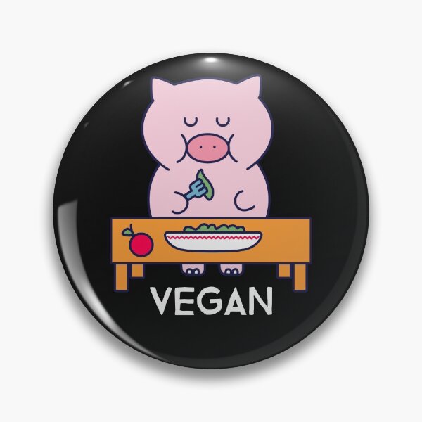 Item preview, VEGAN pig eats salad designed and sold by VeganPlantBased.