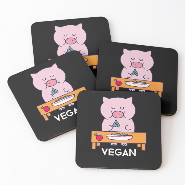Item preview, VEGAN pig eats salad designed and sold by VeganPlantBased.