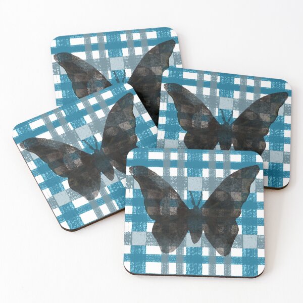 Item preview, Vintage Butterfly on Blue Plaid designed and sold by kmdart.