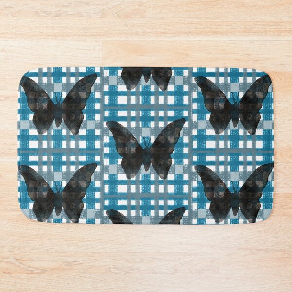 Item preview, Vintage Butterfly on Blue Plaid designed and sold by kmdart.