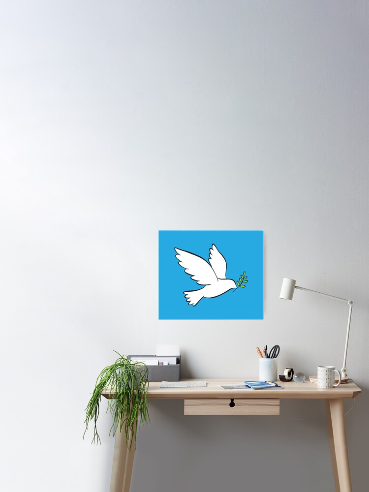 Peace Dove With Olive Branch Poster for Sale by PixelProtest