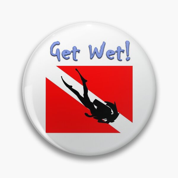 Item preview, GET WET scuba diving flag with diver designed and sold by SumoShark.